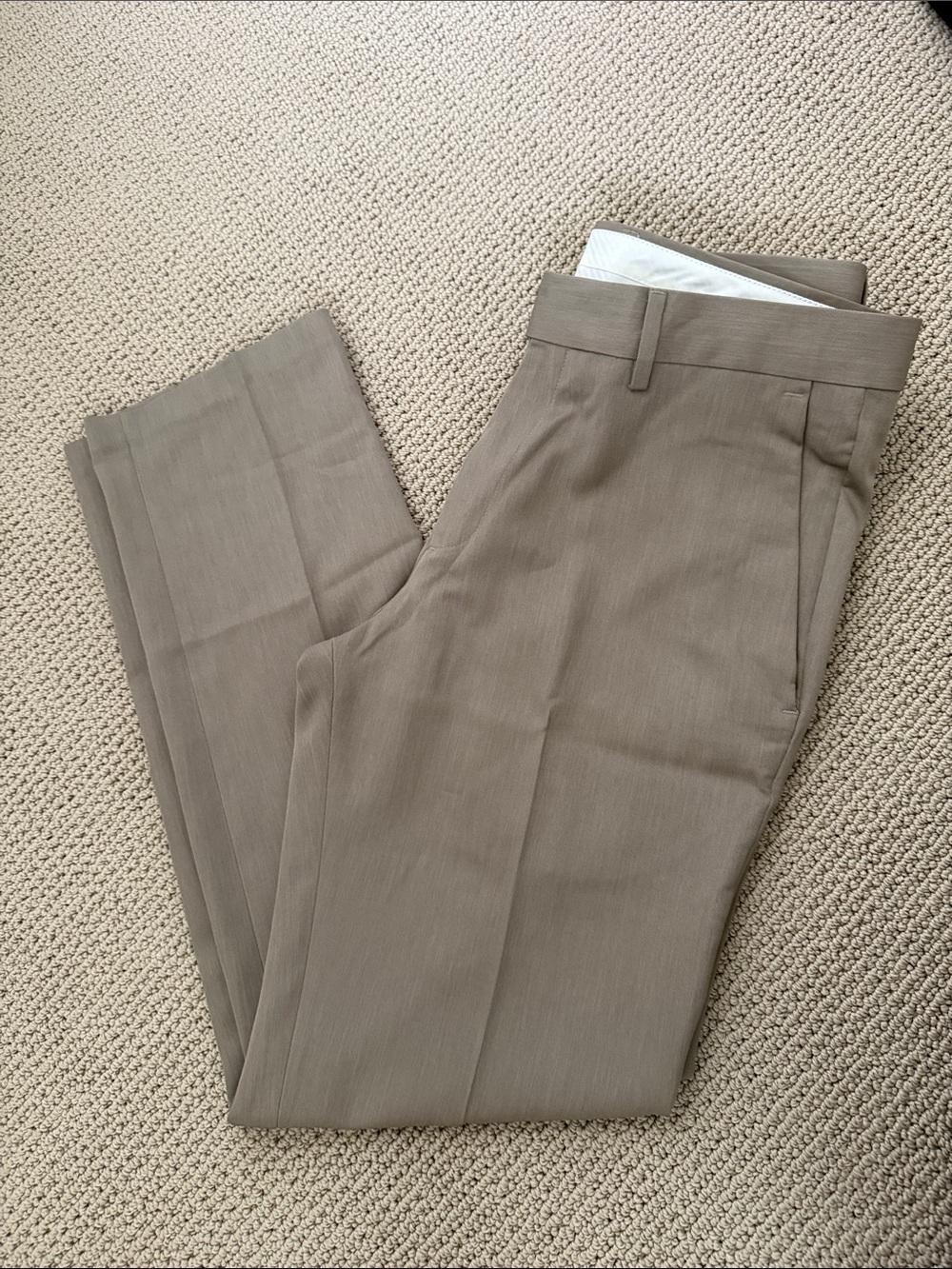 Kenneth Cole Reaction Dress Pants in Taupe Brown - Slim Fit